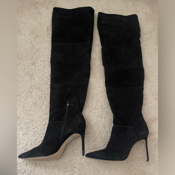 Schutz Ashlee over the knee book in black suede size 8.5 - Picture 11 of 13